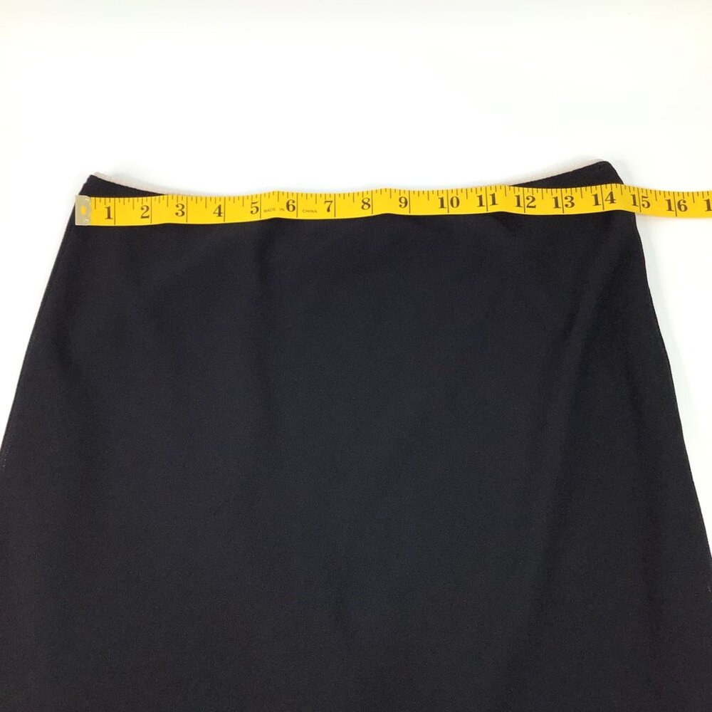 Vintage Lipslide Black Slip Skirt L Large Lace Detail Lined Academia Grunge - Picture 5 of 9